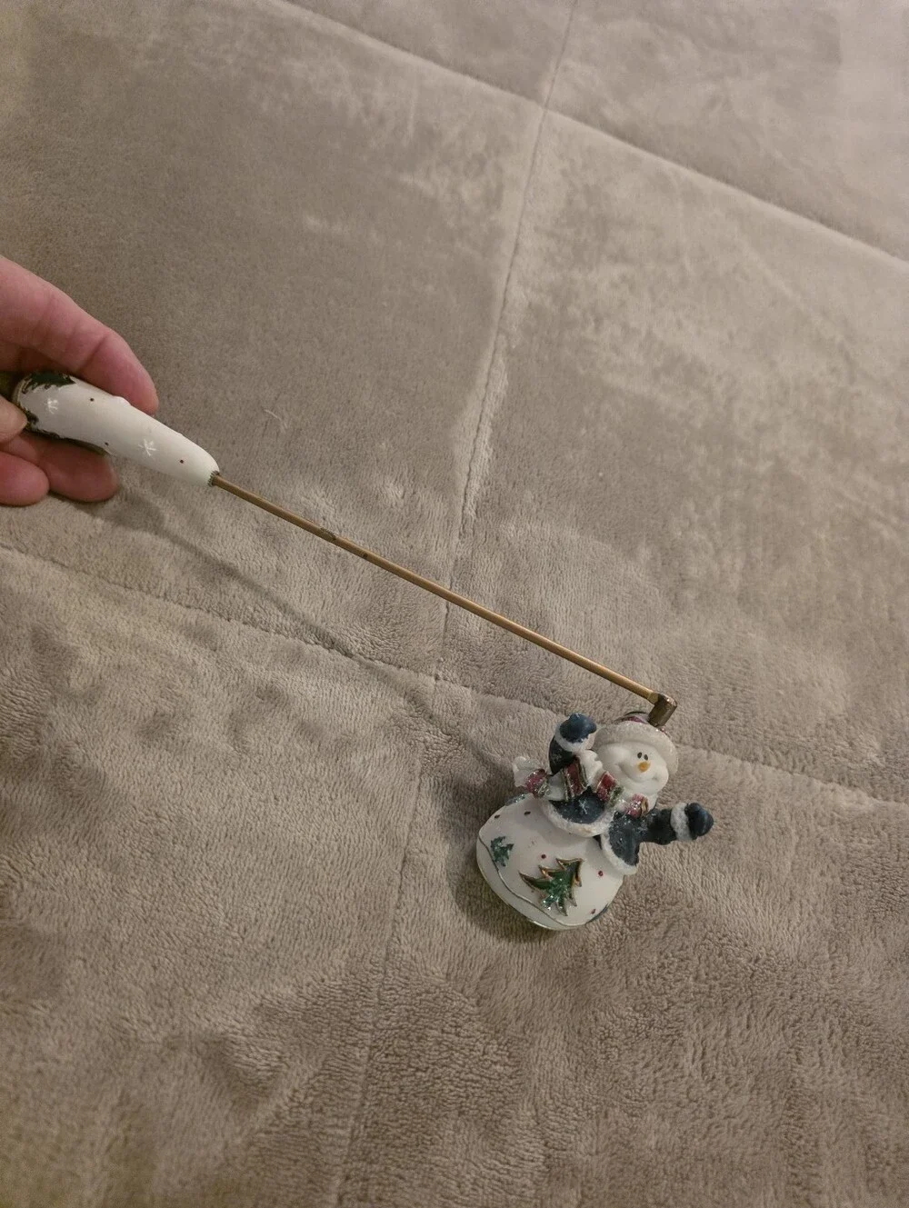 Festive White Snowman Candle Snuffer